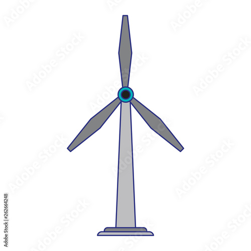 Wind turbine eolic energy blue lines