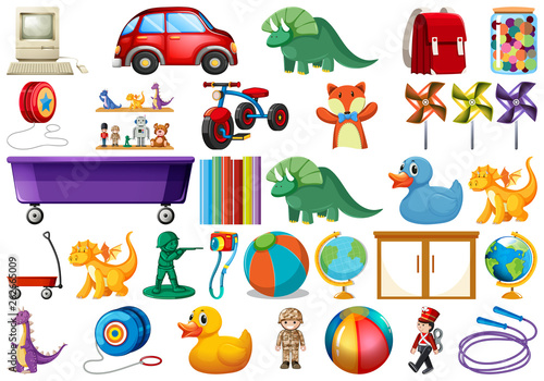 Set of children toys