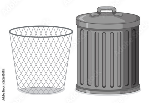 Set of metal plastic container