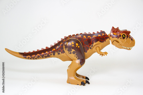 Dinosaur, Plastic Toy Animal isolated on white background. © Montree