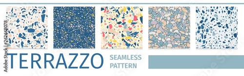 Lettering Set Terrazzo Seamless Pattern Design