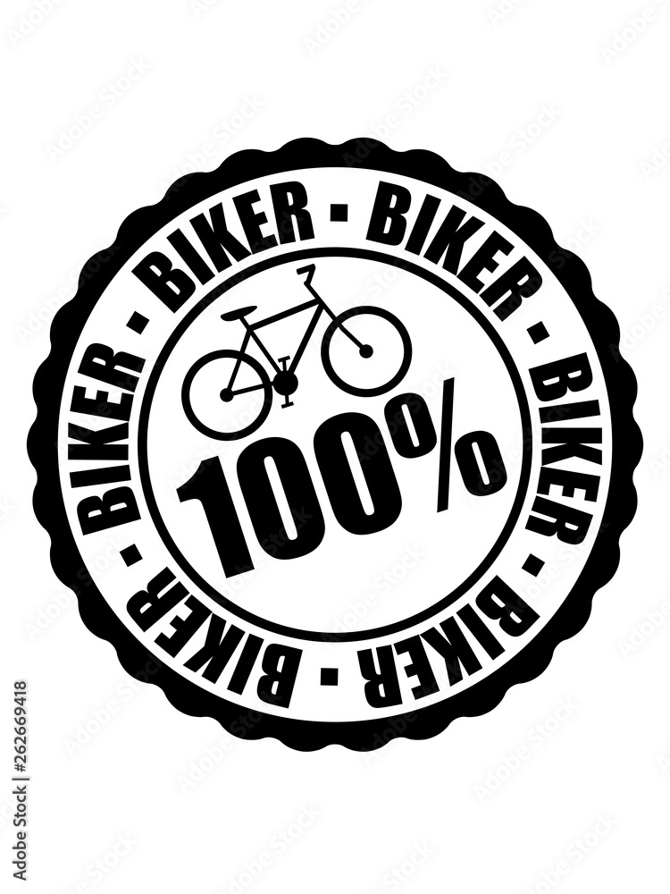 100 prozent biker fahrrad fahrer fahren sport bike drahtesel gesund clipart design mountainbike herrenfahrrad logo