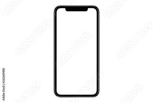 Smartphone similar to iphone xs max with blank white screen for Infographic Global Business Marketing Plan , mockup model similar to iPhonex isolated Background of ai digital investment economy.