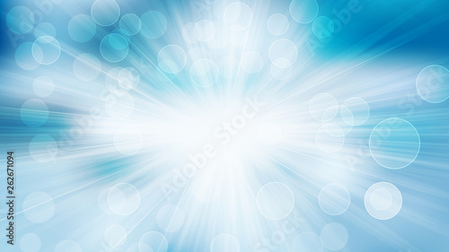 Blue and White Defocused Lights with Light Rays Background Illustrator