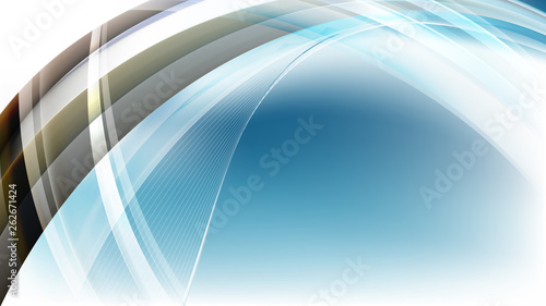 Abstract Blue Black and White Curved Background