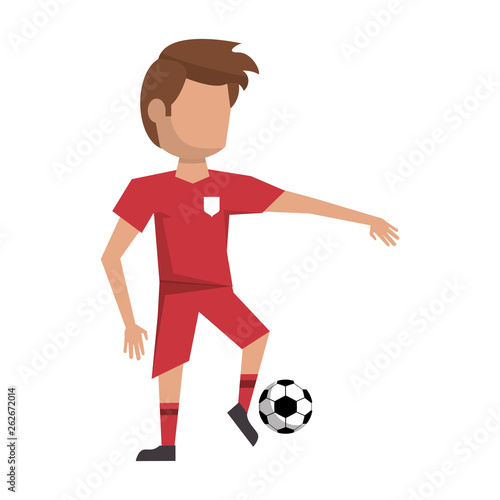 Fototapeta Naklejka Na Ścianę i Meble -  Soccer player with ball avatar