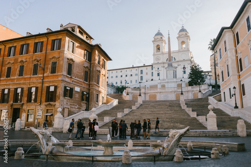 ROME, ITALY - 12 SEPTEMBER 2018: The Spanish steps and the Roman fountain in Hersonissos