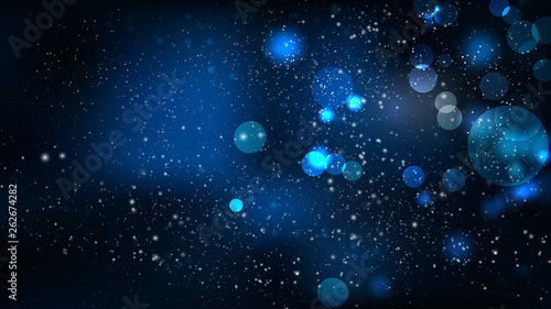 Black and Blue Bokeh Lights Background
