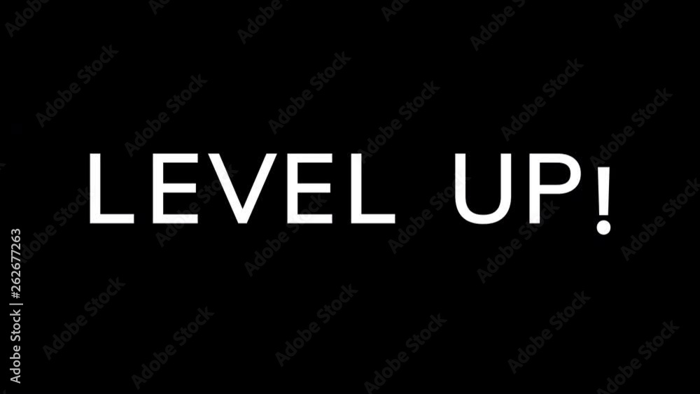 From the Glitch effect arises LEVEL UP!. Then the TV turns off. Alpha channel Premultiplied - Matted with color black From the Glitch effect arises LEVEL UP!. Then the TV turns off. Alpha channel Premultiplied - Matted with color black