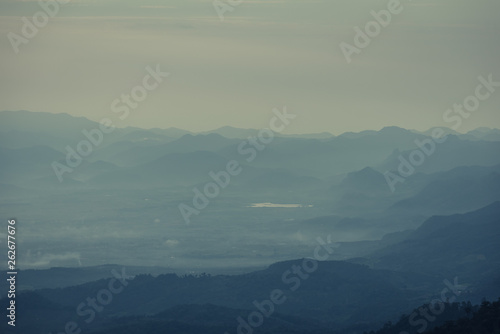 Beautiful mountain and morning sunrise over the sea of mist. Mon Sone View point , Doi Pha Hom Pok National Park in Chiang Mai,Thailand. © fototrips