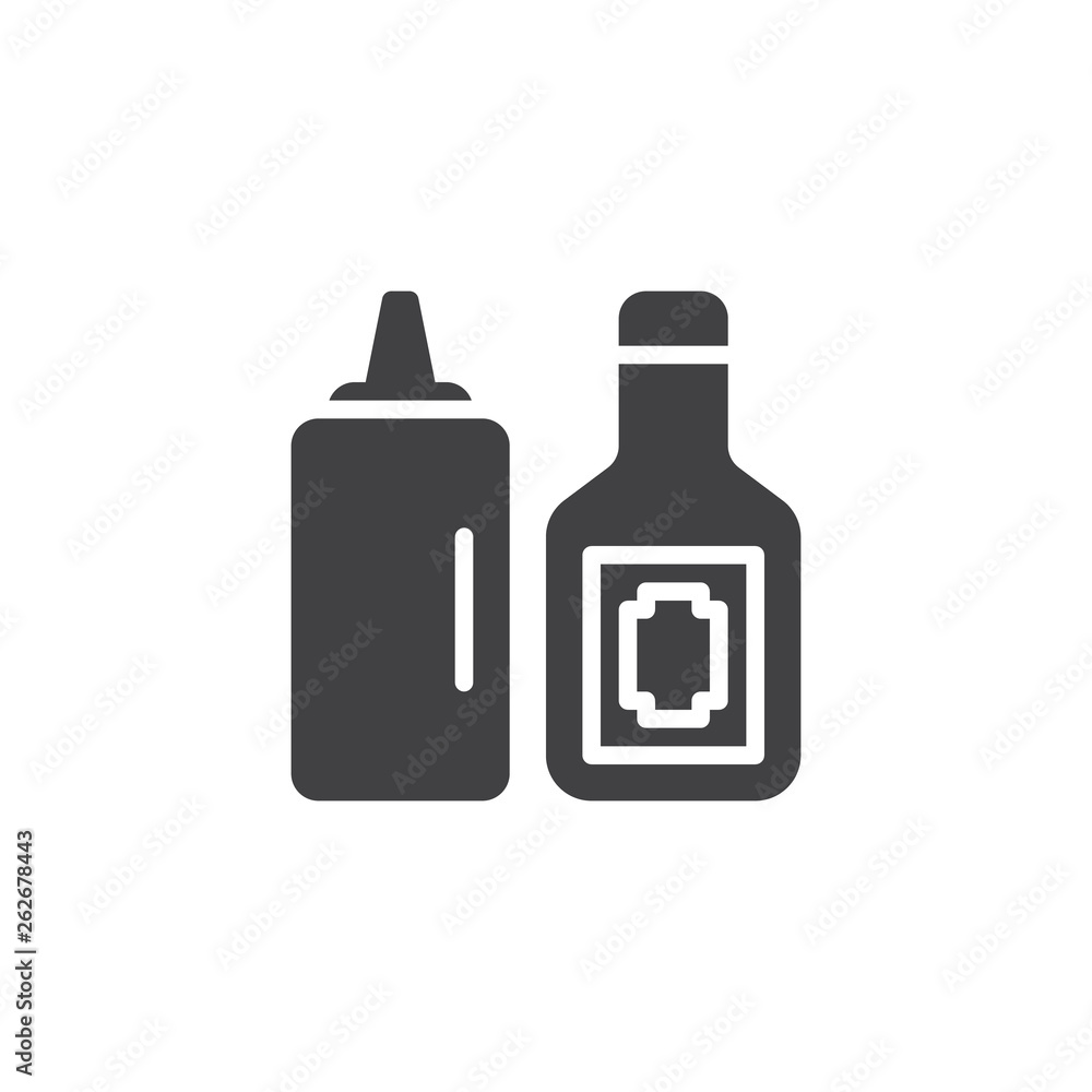 Barbecue sauces vector icon. filled flat sign for mobile concept and web design. Mustard and ketchup bottles glyph icon. Symbol, logo illustration. Pixel perfect vector graphics Barbecue sauces vector icon. filled flat sign for mobile concept and web design. Mustard and ketchup bottles glyph icon. Symbol, logo illustration. Pixel perfect vector graphics