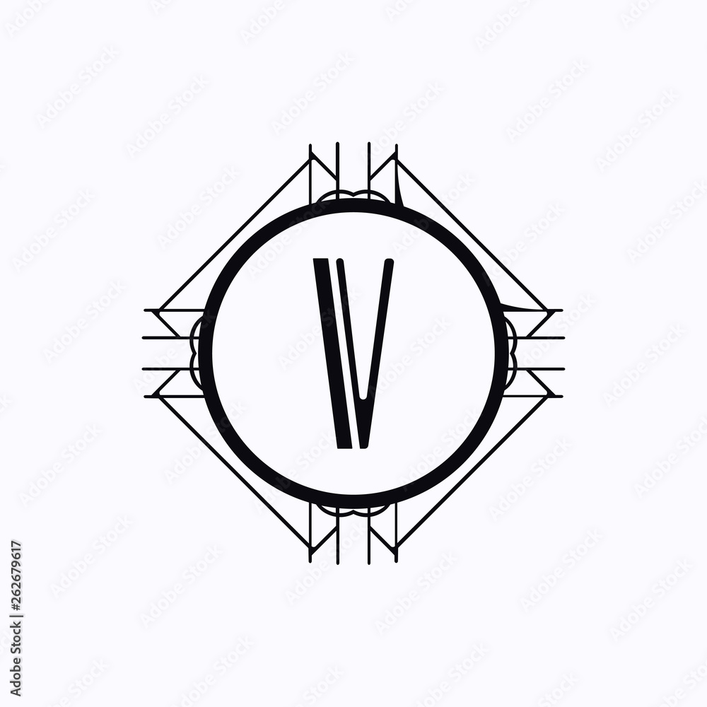 Vector modern art deco frame. Elegant monogram design template. Vector modern art deco frame. Elegant monogram design template.