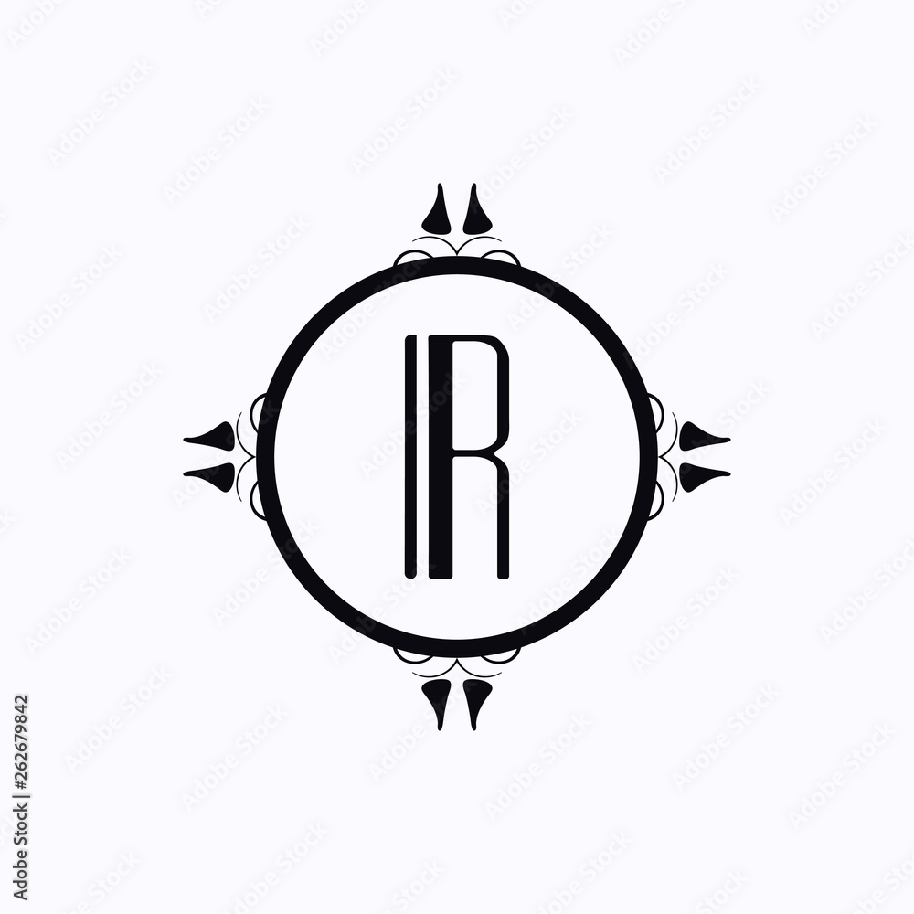 Obraz premium Vector modern art deco frame. Elegant monogram design template.