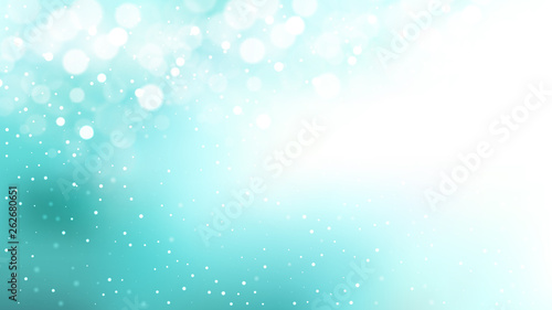 Turquoise and White Blurry Lights Background Vector Illustration