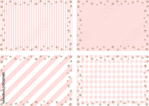 肉球フレーム　柄背景セット