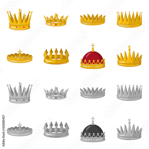 Isolated object of medieval and nobility logo. Collection of medieval and monarchy stock symbol for web.