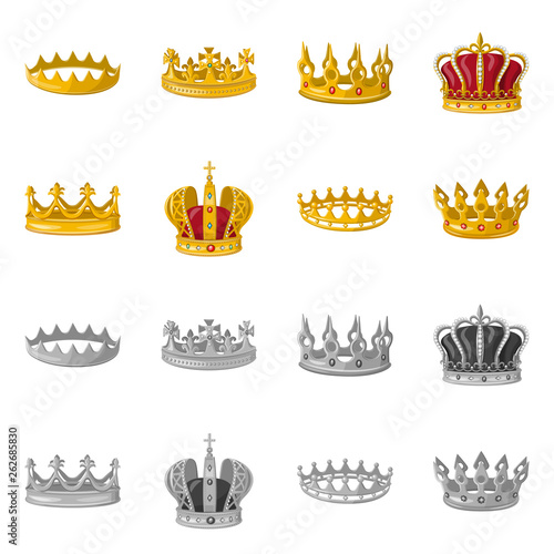 Isolated object of medieval and nobility symbol. Set of medieval and monarchy stock symbol for web.