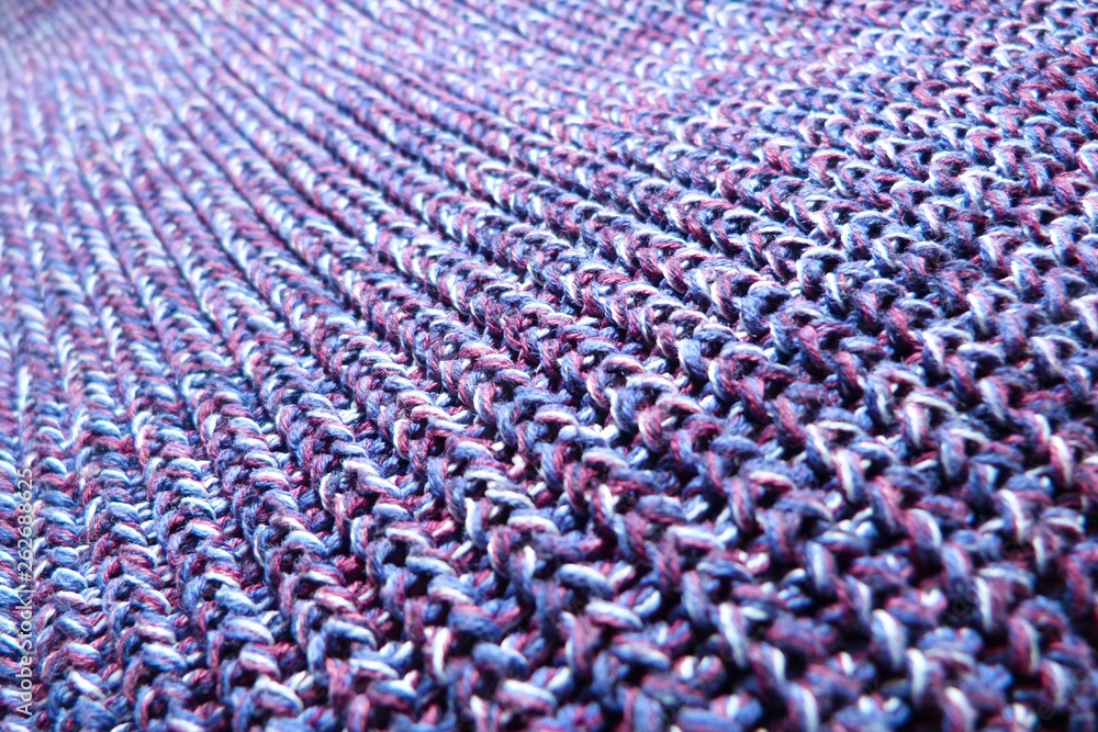 purple melange knitted fabric closeup knitwear background