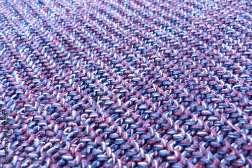 purple melange knitted fabric closeup knitwear background