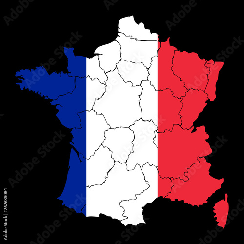 French, Map on national flag