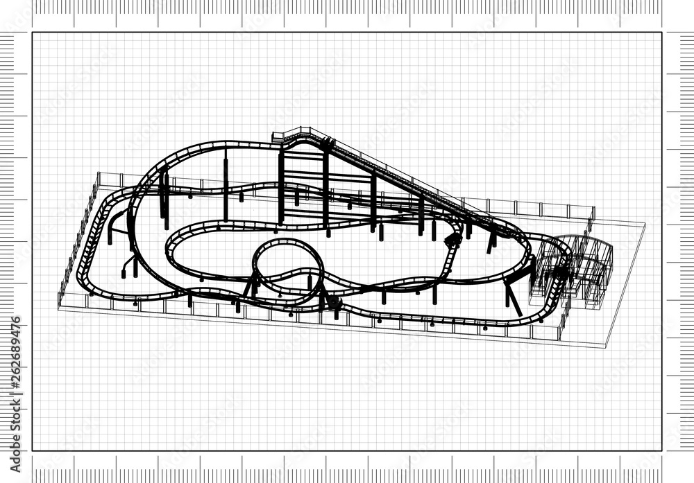 Roller coaster Architect Blueprint Stock Photo | Adobe Stock