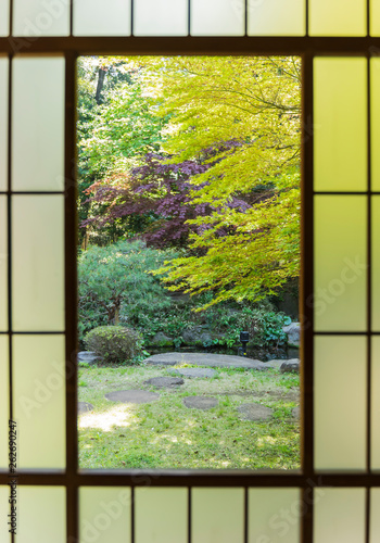 Japanese garden over the window