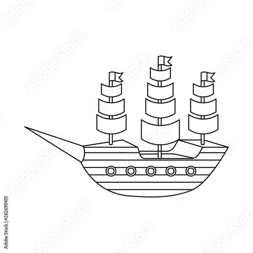 Vector illustration of ship and sailboat symbol. Collection of ship and ship vector icon for stock.
