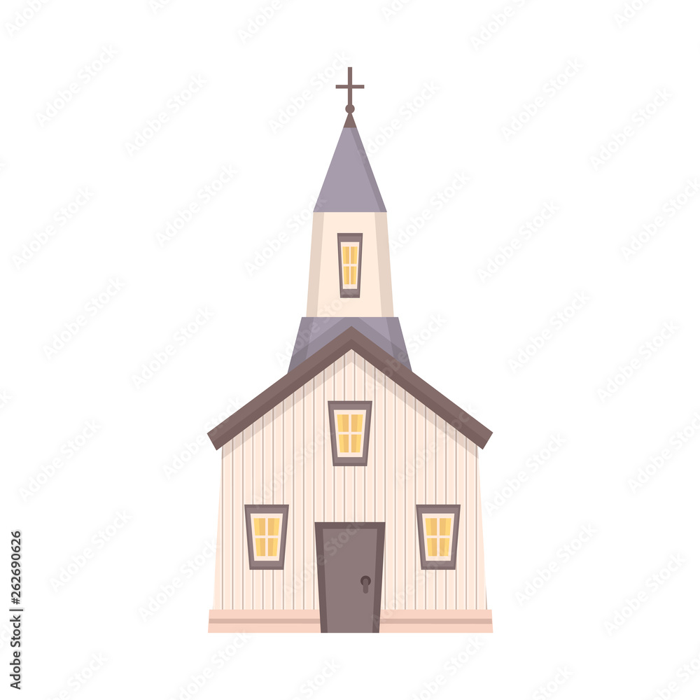 Isolated object of church and catholic icon. Set of church and prayer stock symbol for web.