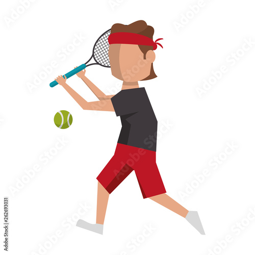 Tennis plasyer with racket and ball avatar