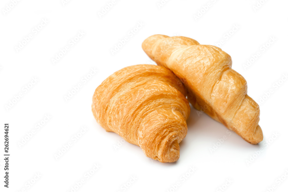 Croissants on isolated white background