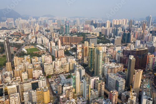 Aerial view of Hong Kong city