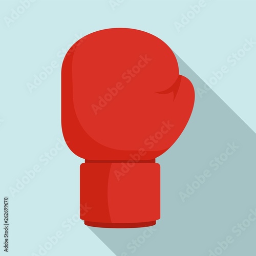Boxing red glove icon. Flat illustration of boxing red glove vector icon for web design