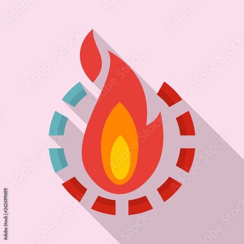 Fire burn calories icon. Flat illustration of fire burn calories vector icon for web design