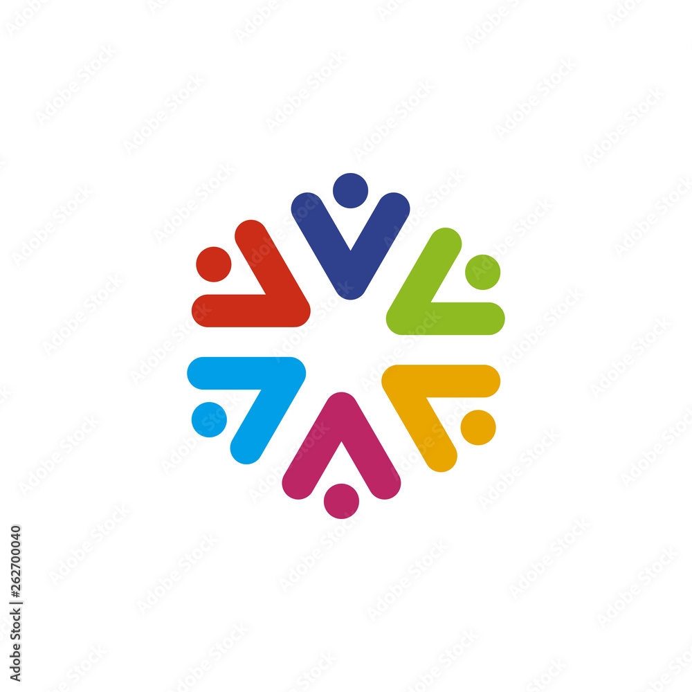 Fototapeta premium Community and adoption care logo design vector template