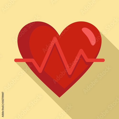 Heart rate icon. Flat illustration of heart rate vector icon for web design