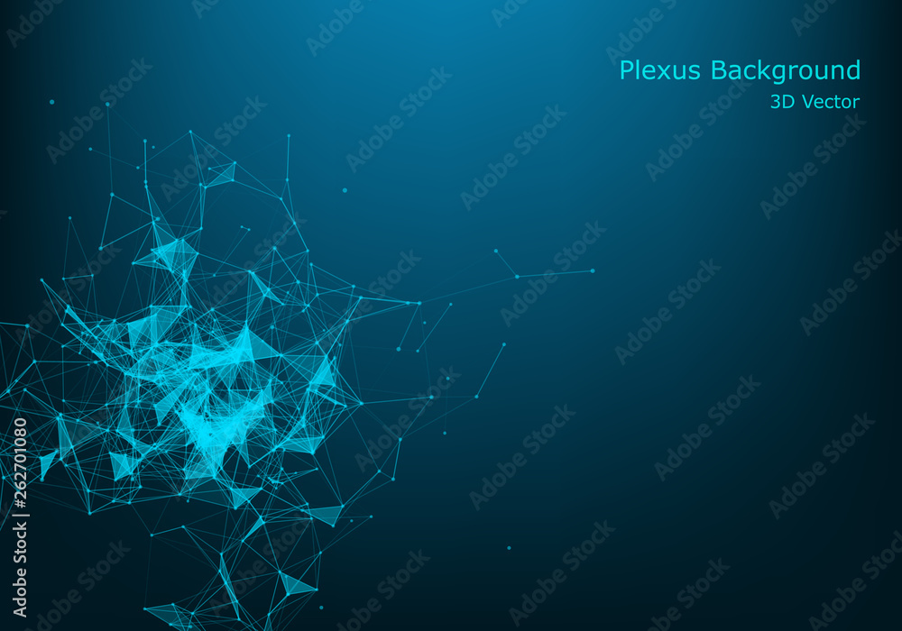 Abstract Polygonal White Background with Low Poly Connecting Dots and Lines - Connection Structure - Futuristic HUD Background