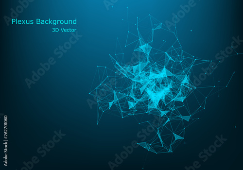 Abstract Polygonal White Background with Low Poly Connecting Dots and Lines - Connection Structure - Futuristic HUD Background