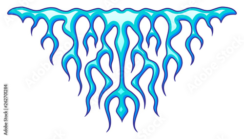 Neon tribal blue flames, st...