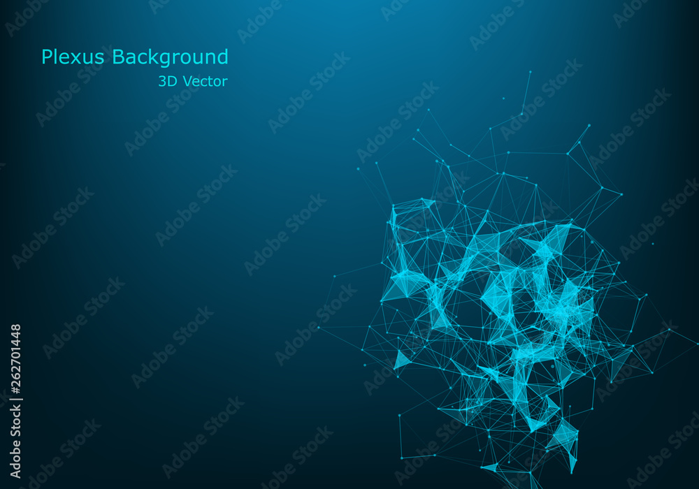 Abstract vector particles and lines. Plexus effect. Futuristic illustration. Polygonal Cyber Structure. Data Connection Concept. Abstract vector particles and lines. Plexus effect. Futuristic illustration. Polygonal Cyber Structure. Data Connection Concept.
