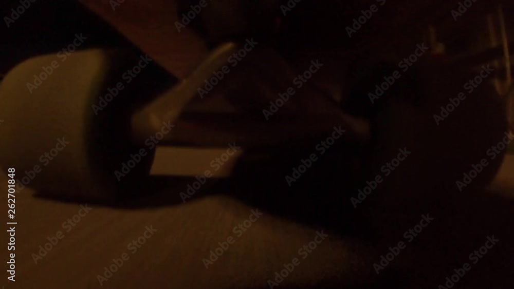938-05 Cruising On A Skateboard At Night Back Wheel View Fast 938-05 Cruising On A Skateboard At Night Back Wheel View Fast