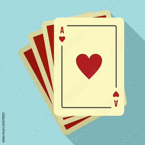 Play fortune cards icon. Flat illustration of play fortune cards vector icon for web design