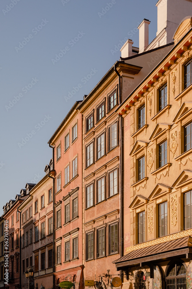 The old market square, or Rynek Starego Miasta in Polish, in the middle of Warsaw Old Town or Stare Miasto early in the morning. The old market square, or Rynek Starego Miasta in Polish, in the middle of Warsaw Old Town or Stare Miasto early in the morning.