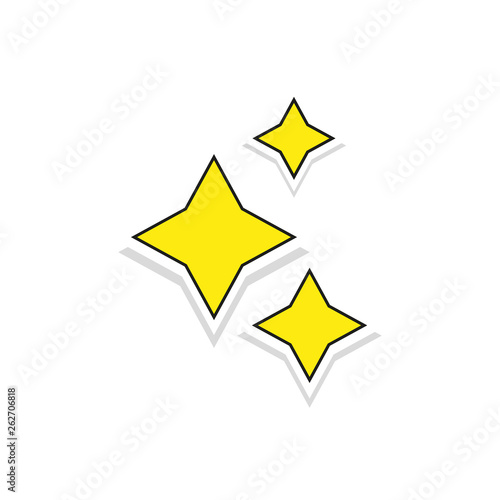 Yellow shine icon. Vector.