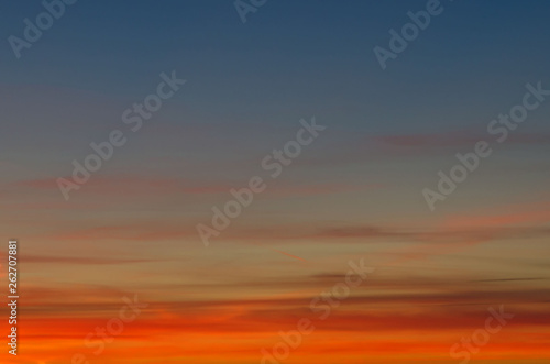 Sunset gradient from blue to orange © Oksana