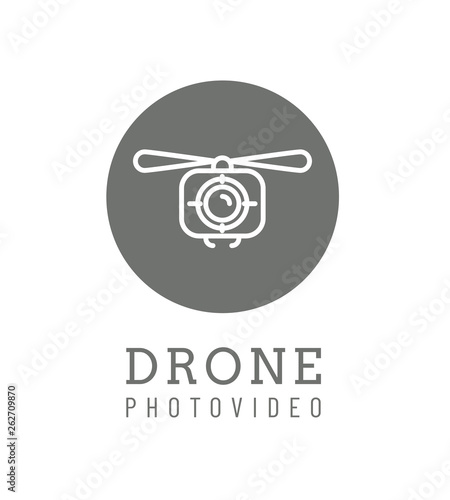 drone, logo, symbole, appareil photo, vue aérienne, video