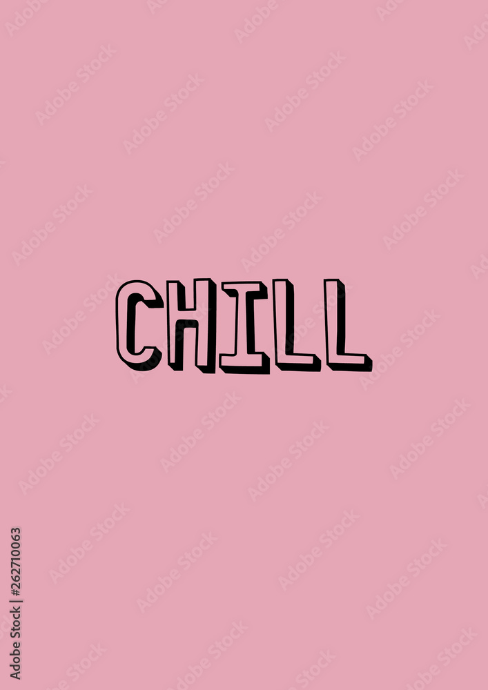 chill typography with pink background