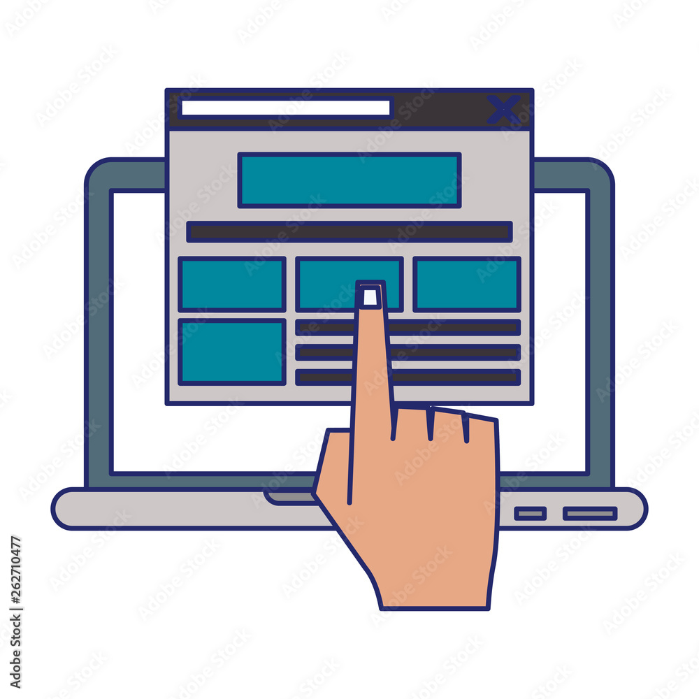 Laptop website browsing shopping blue lines Laptop website browsing shopping blue lines