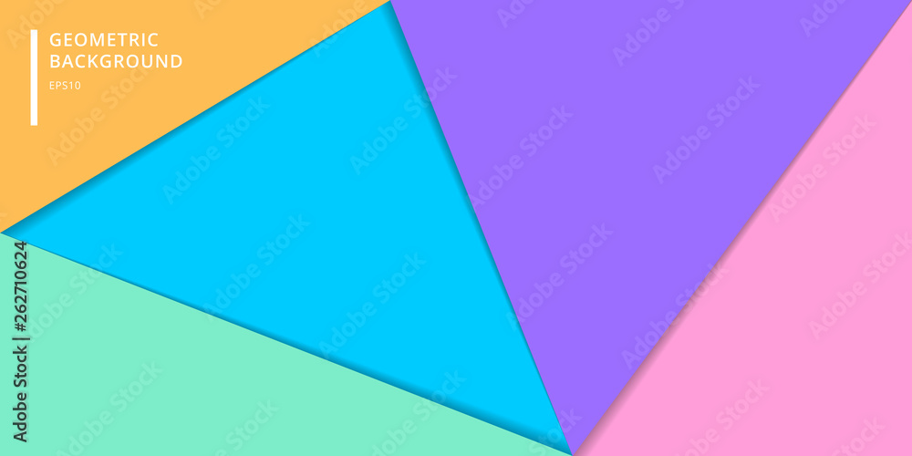 Template banner website of layered colorful paper style background. Abstract geometric triangles for cover brochure, poster, card, leaftlet, flyer, etc.