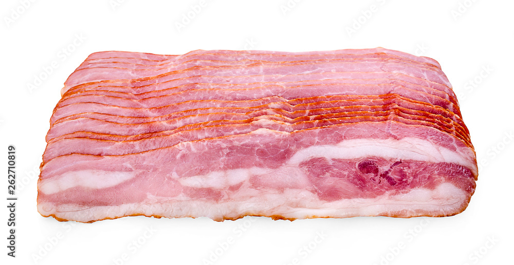 Sliced ham on white background. Pork ham sliced on white background. Sliced ham on white background. Pork ham sliced on white background.