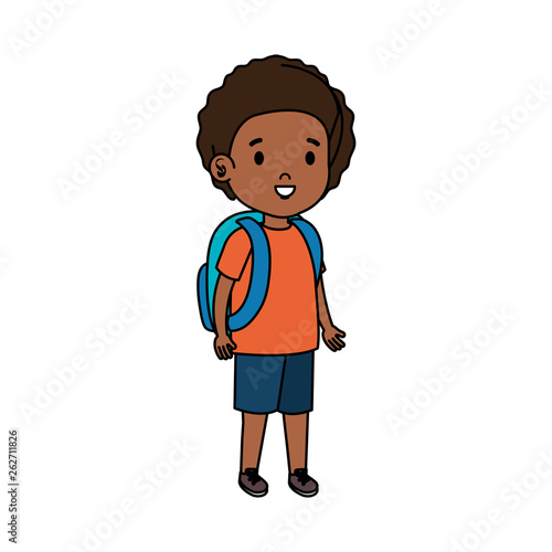 black little student boy